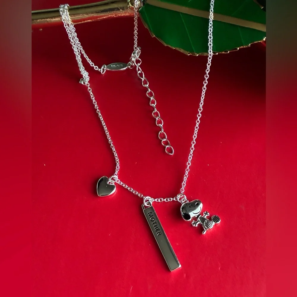 Peanuts Silver Necklace Set with Snoopy Charms - Picture 10 of 16
